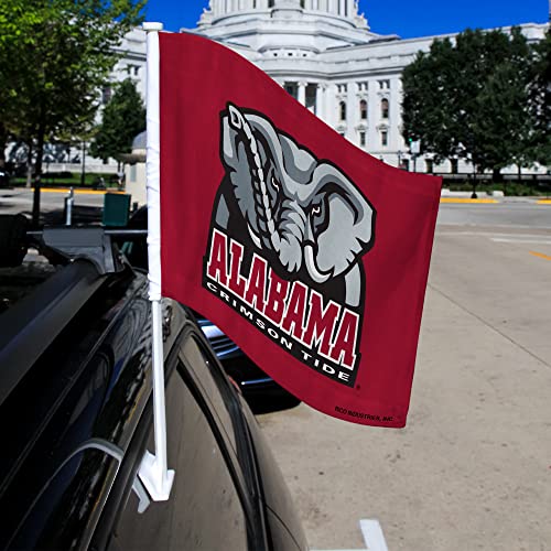 Alabama Crimson Tide Double Sided Car Flag - 16 x 19.5 Inches