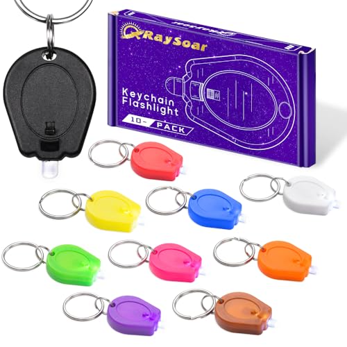 10 Pack Mini LED Keychain Flashlight - Multicolor Portable Light