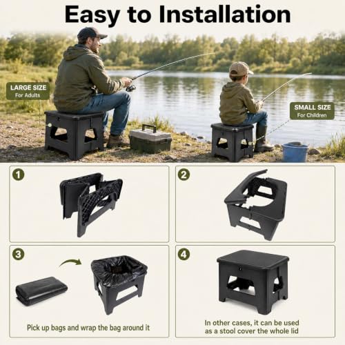 Large Foldable Portable Toilet for Adults Camping Car Road Trips