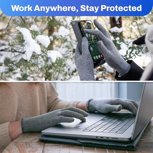 DefenderShield EMF Radiation Protection Gloves ? Computer & Cell Phone Gloves Touchscreen-Friendly ? Comfortable EMF Protection for Cell Phone Use ? Small Size, Anti-Odor & Anti-Static Material