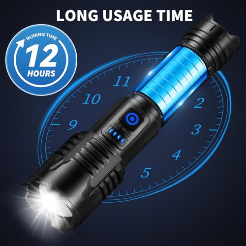 NiaoChao Flashlights 99,000 High Lumens, Super Bright LED Rechargeable Flashlight, 5 Modes Waterproof Flash Light for Home Camping Hiking