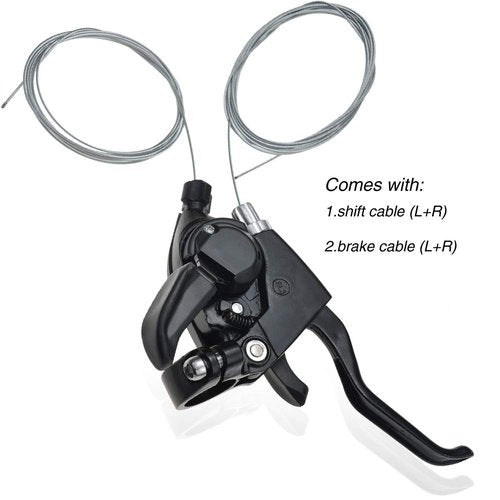 BESNIN Shifter and Brake Combo - 3x7 21Speed Mountain Bike Shifters & Left/Right Brake Lever Set