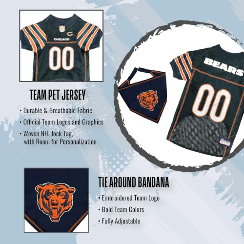 NFL Chicago Bears Dog Jersey with Matching Bandana, X-Large