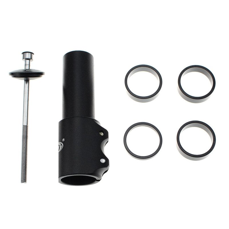 Bike Stem Riser Wake Bike Fork Stem Extender Bicycle Handlebar Raiser Head Up Adapter Suitable for Mountain Bike, Road Bike, MTB, BMX, Fixie (Aluminium Alloy, Adjustable, Black)