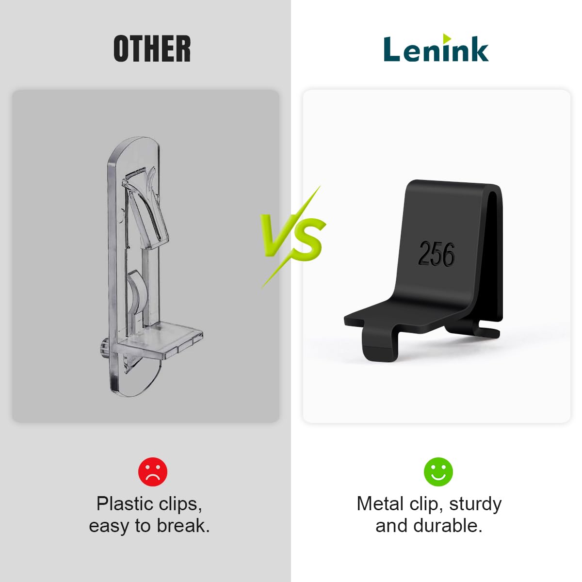 Lenink 256P-ZC Adjustable Pilaster Shelf Clip, 28 Pcs Black Shelving Brackets Clips for Metal and Wood Shelving