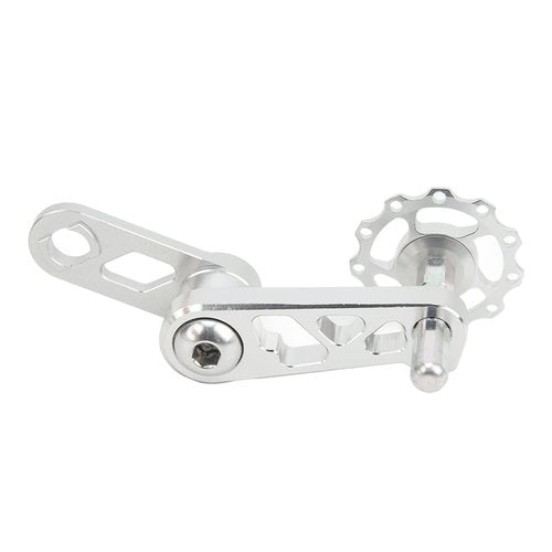 VBESTLIFE Single Speed Chain Tensioner, Aluminum Alloy Folding Chain Stabilizer Single Speed Converter Replacement Accessories(Silver) and Spare Parts