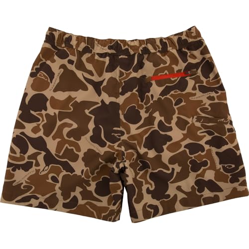 Drake Waterfowl Men's Lake Shore Dock Shorts - Camouflage, Quick-Dry, 6" Inseam, Medium