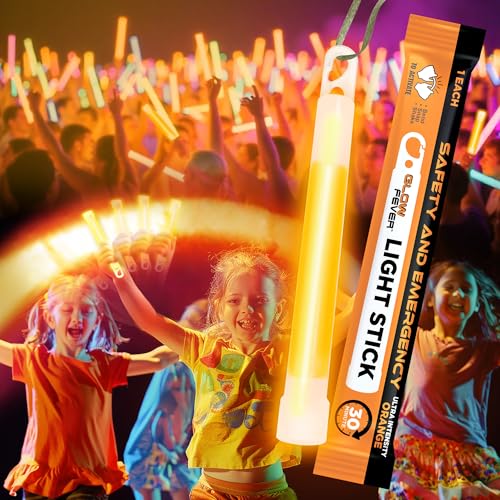 Emergency Safety Glow Sticks - Ultra Orange, 10PCS, 30 Minutes Duration