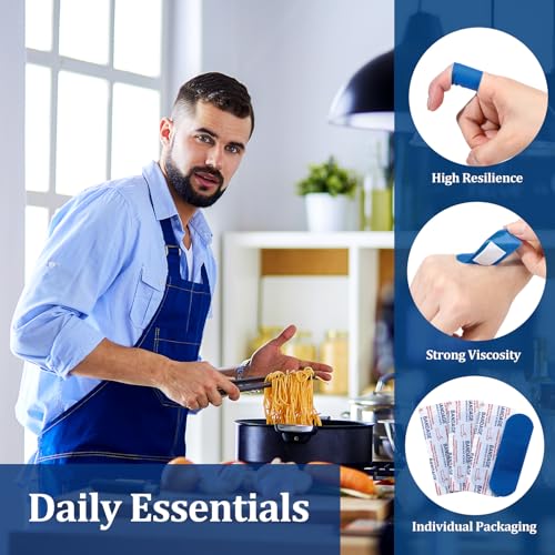 Blue Bandages - 120 Pcs 1" x 3" Classic Shape for First Aid
