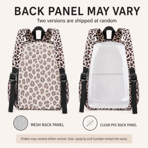 BTOOP Mini Clear Backpack for Stadium 12x9x5 in Light Leopard, Fits 12x12x6 Bags