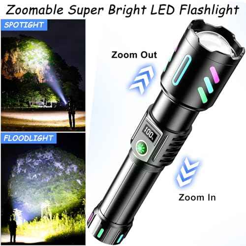 Rechargeable Flashlights 990,000 Lumens, Super Bright Flashlights with 5 Modes Adjustable, Waterproof Flashlight Powerful Flash Light for Home Camping Hiking Emergencies Gift