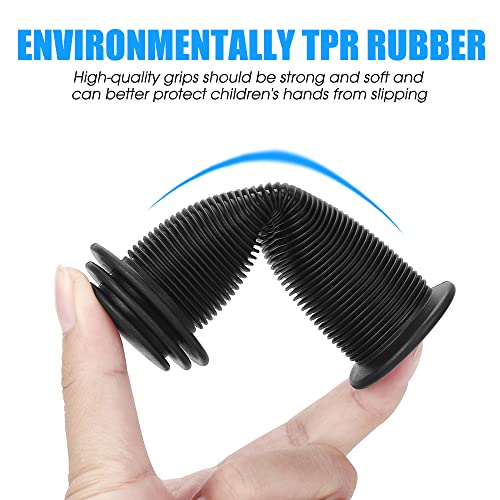 Kids Bike Grips - 105mm Handlebar Grips with Mushroom Pattern - Black