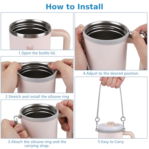 Silicone Water Bottle Sling with Strap - Gray Bottle Carrier