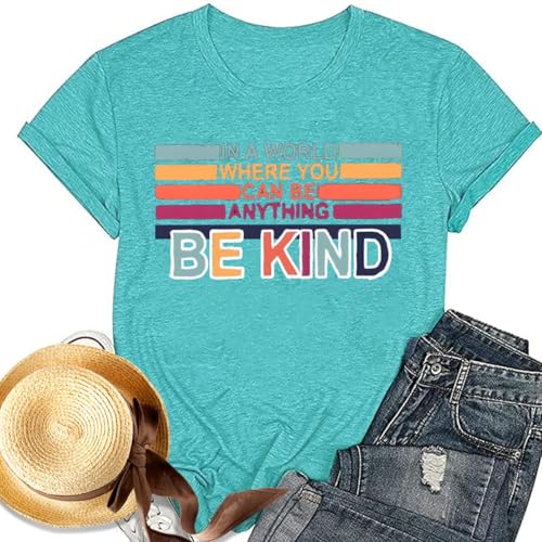 Bee Kind Shirt Womens Graphic Tshirt - Funny Inspirational Teacher Shirt - Mint Green Small