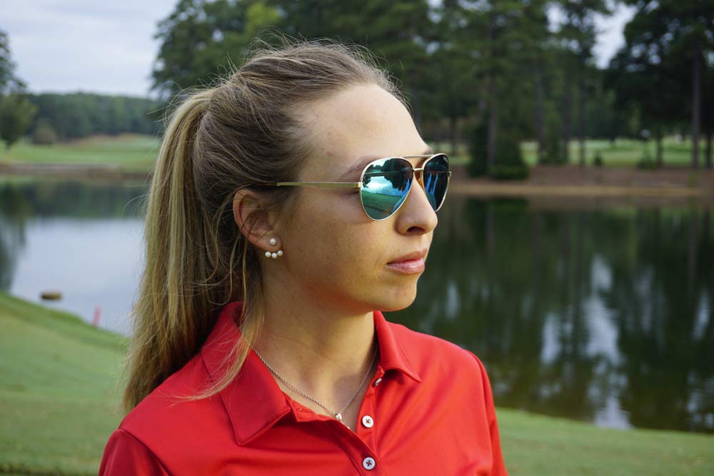 Tifosi Optics Shwae Aviator Sunglasses (Gold, Smoke Bright Blue)