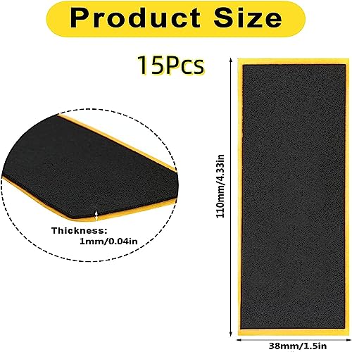 15Pcs Fingerboard Foam Grip Tape - Non-Slip Adhesive Mini Skateboard Grips
