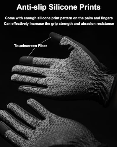 Full Finger Hiking Gloves for Men & Women - Black, X-Large