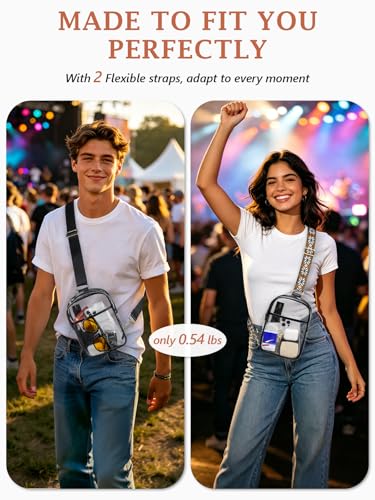 Clear Crossbody Sling Purse for Stadium Events – 12x6x12