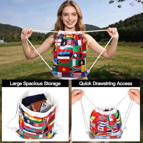 World Cup 2026 Drawstring Bag - Global Flags Design