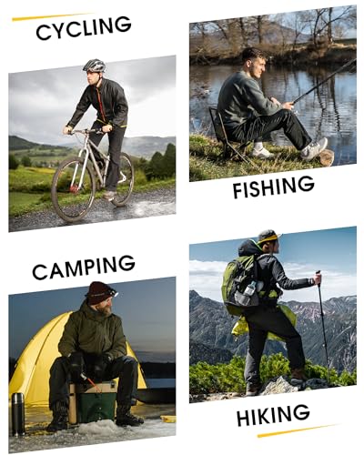 33,000ft Packable Waterproof Rain Pants for Men - Medium / 30" Inseam, Black, Hiking & Outdoor