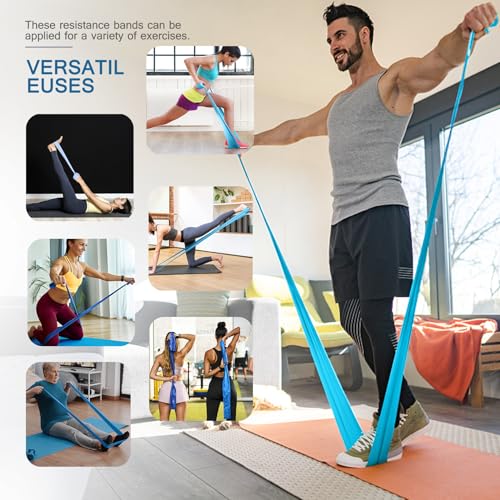 Lianjindun Gradient Blue Resistance Bands Set for Workout & Therapy, 5 Levels
