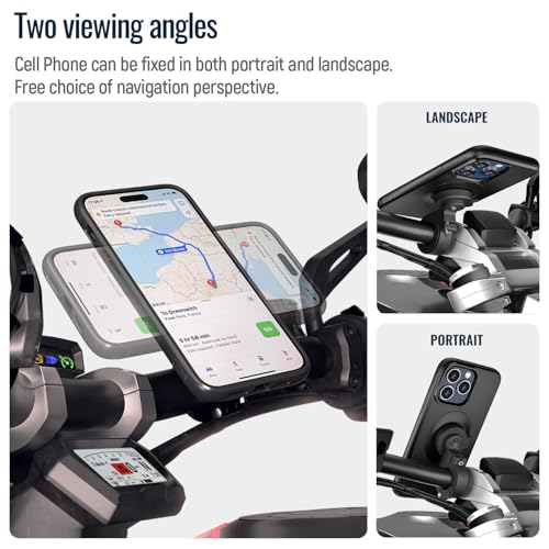 Sincetop 2nd Gen Aluminum Bike/Motorcycle Handlebar Phone Mount - Black