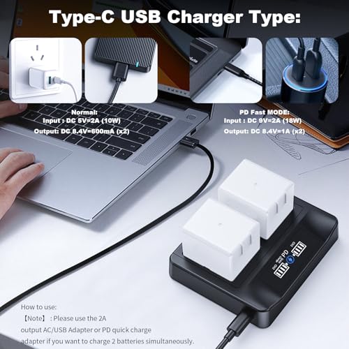 3 Count Rechargeable Camera Batteries with LCD PD Dual Charger for Arlo Pro & Pro 2