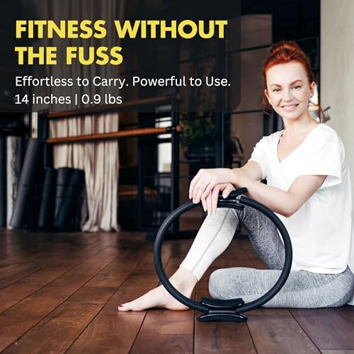 14-Inch Pilates Circle with Dual Foam Grips & 30 lb Resistance