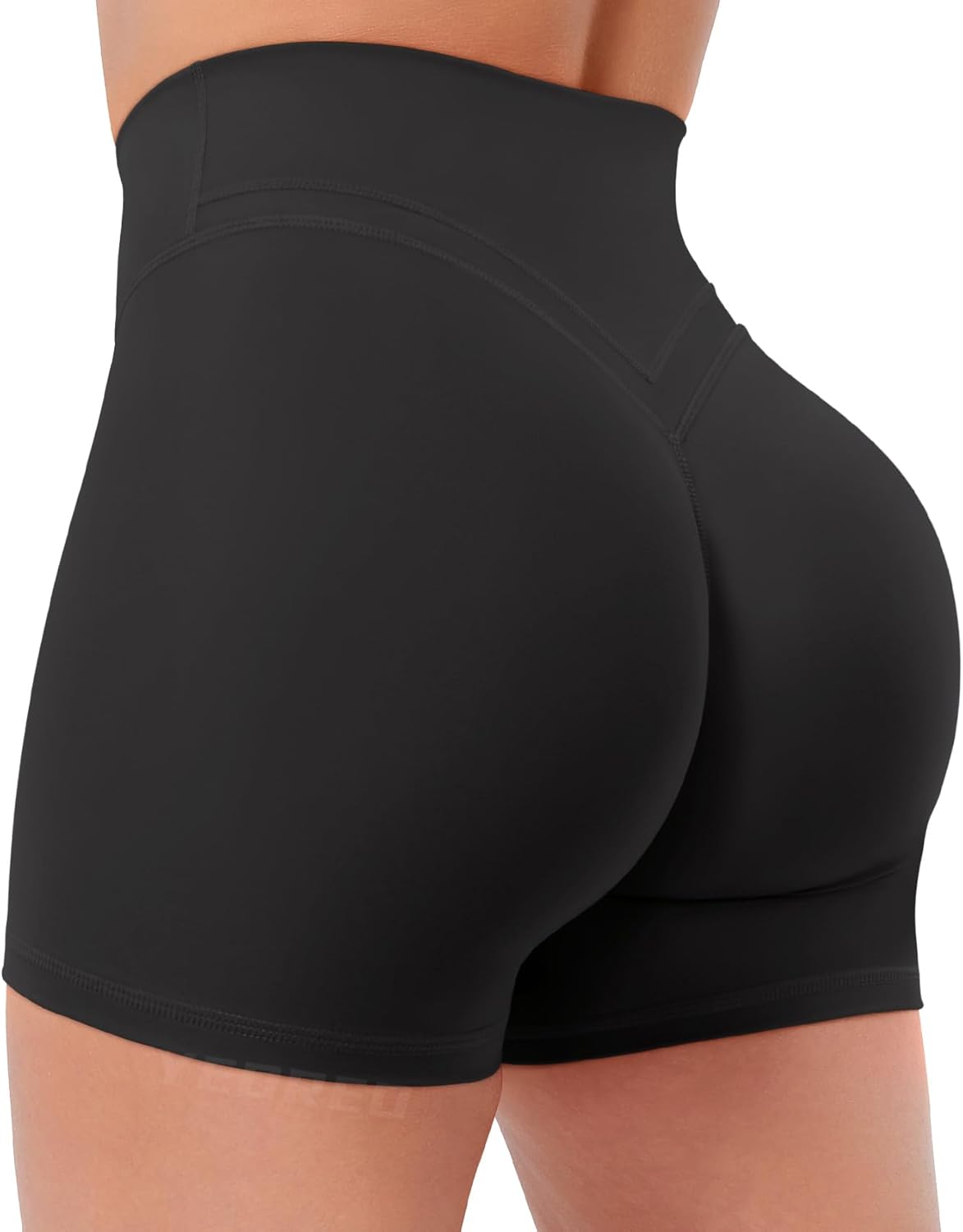 YEOREO Women's High Waisted Gym Workout Shorts - Tummy Control & Hidden Scrunch | 4.5" Booty Fit