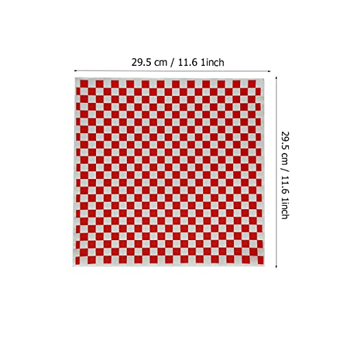 100 Sheets Red & White Checkered Deli Paper - 11.5"x11.5"