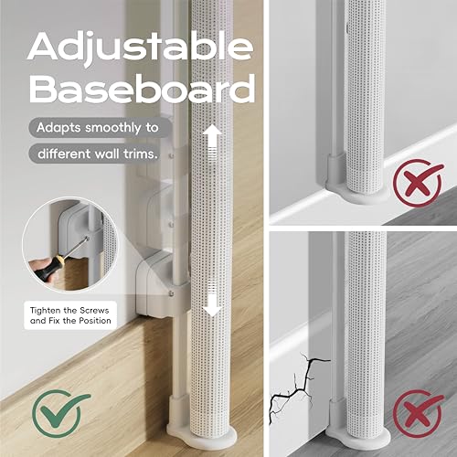 Retractable Baby Gate for Stairs, 55" Wide 38" High Pet Gate with Auto-Retract System, One-Hand Operation, Mesh Baby Gate for Doorways, Hallways, Decks, Indoor & Outdoor, White