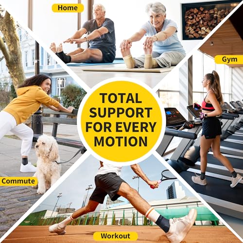 Ankle Compression Sleeve - 15-20 mmHg Support - Black, Large
