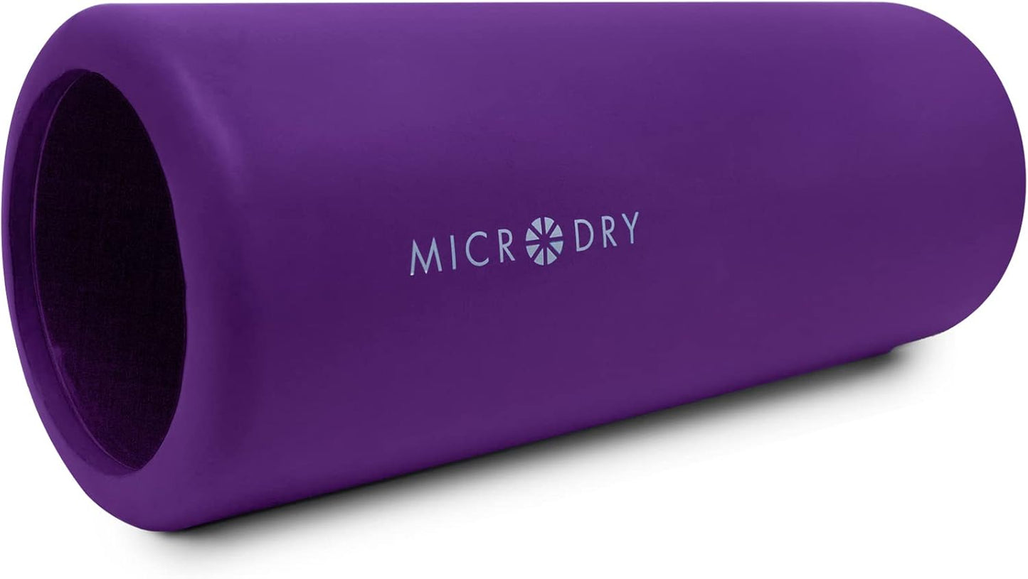 MICRODRY Deluxe Foam Back Roller - Deep Tissue Massage & Muscle Relief for Yoga | 13x5.3, Purple