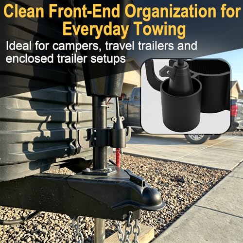 Aluminum Trailer Chain Holder with 7-Way Plug Organizer