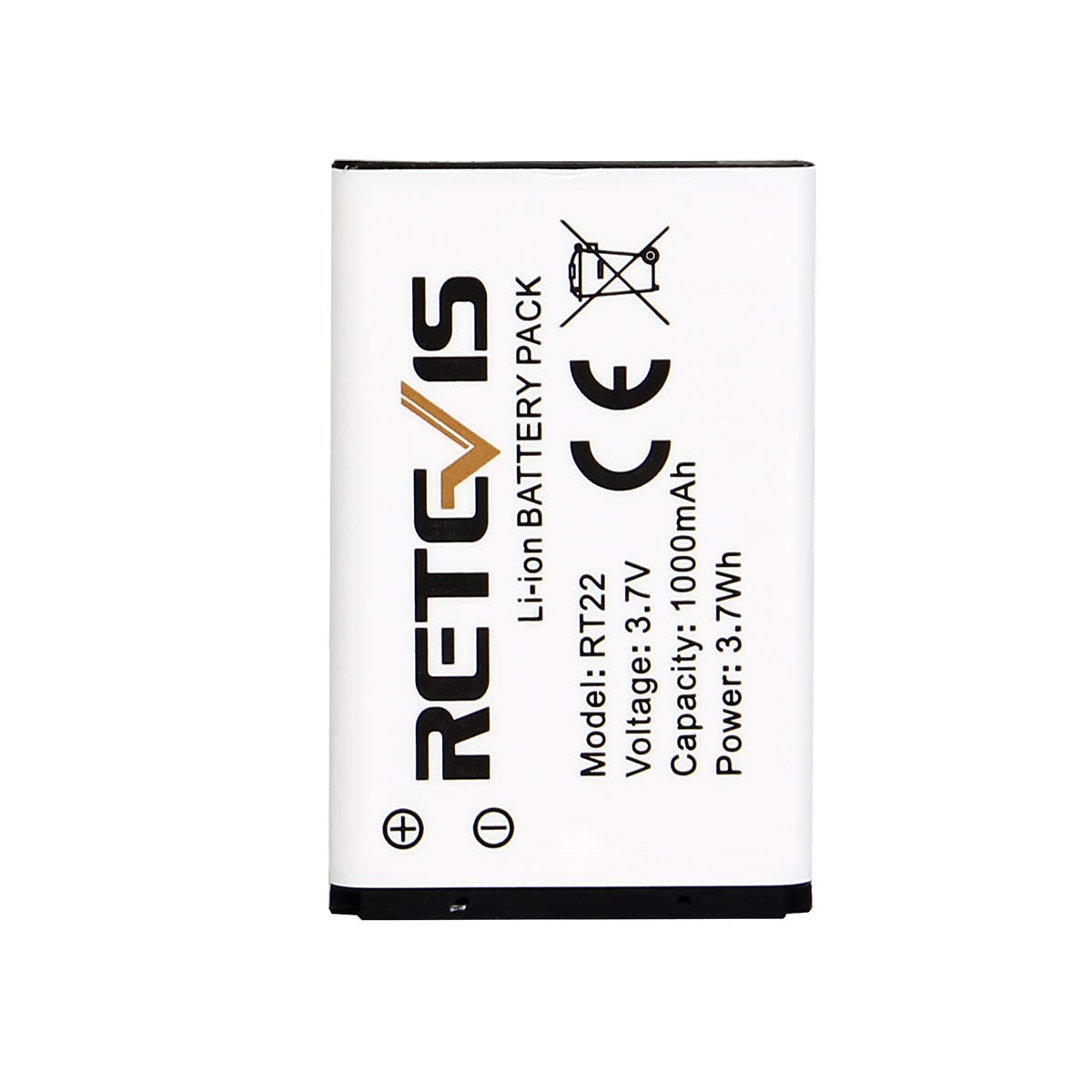 Retevis RT22 RT22S RT15 RT19 walkie talkies Battery Original 3.7V Li-ion Battery 1000mAh Compatible RT22 RT22S RT15 RT19 WLN KD-C1 Walkie Talkies (5 Pack)