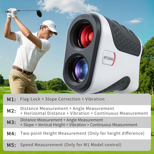 Golf Rangefinder with Slope - 1200 Yards, 7X Magnification, Black