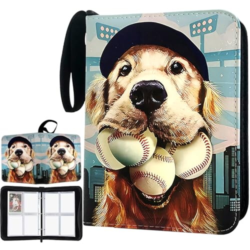 Baseball Card Binder - 400 Pockets, 3 Ring Zipper Album - Black
