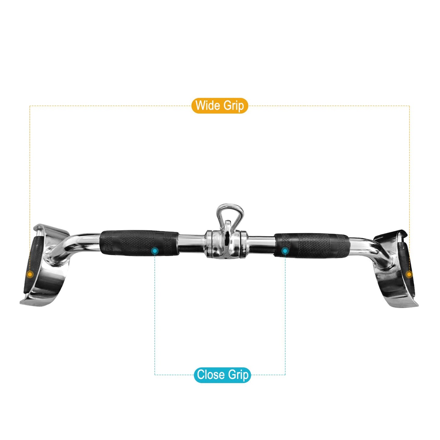 powerfeng LAT Pulldown Bar Press Down Bar Heavy Duty Cable Machine Attachments V-Shaped Bars with Rubber Handgrips for Gym Home