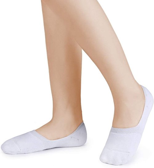 Leotruny No Show Socks - 6 Pairs of Unisex Thick Cushion Athletic Cotton | Non-Slip Low Cut Design