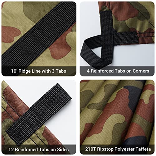 Bearhard Waterproof Camping Tarp 10x12ft Camo Rain Fly for Hiking & Backpacking