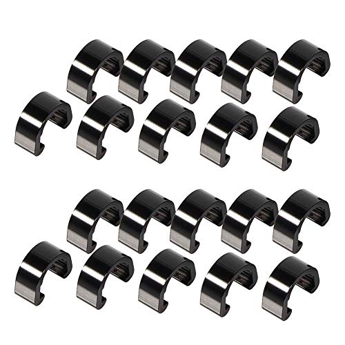 20-Piece Aluminum Alloy Bike Cable C-Clips for Clean Lines