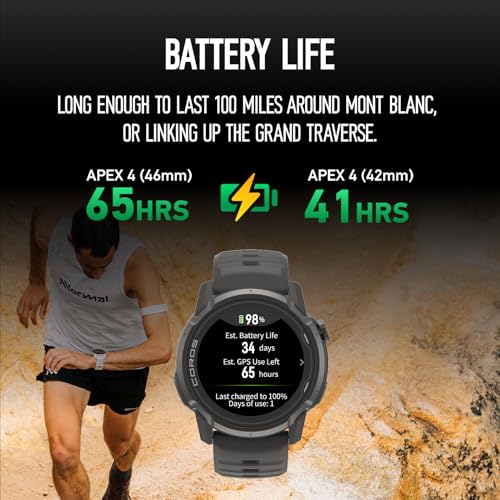 GPS Watch APEX 4 (46mm) - Black, 1.3" Display, 41 Days Battery Life