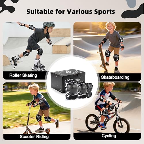 Kuxuan Kids Camo Knee Pads Medium with Drawstring Bag - Protective Gear Set