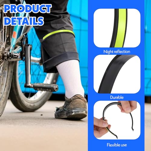 4 Pack High Reflective Cycling Trousers Clips - Fluorescent Green
