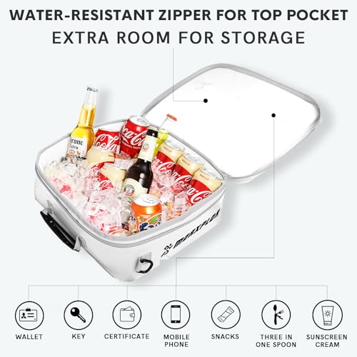 Waterproof Paddleboard Cooler Deck Bag - 12 Can Insulated - White