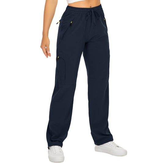 Toomett Women's Hiking Pants Quick Dry UPF 50 Travel Golf Pants Lightweight Camping Work Cargo Pants Zipper Pockets,6608,Blue,S