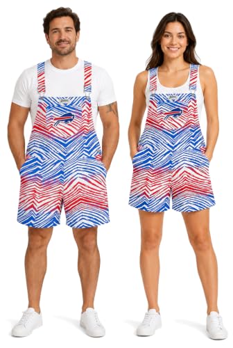 Buffalo Bills Zebra Ombre Shortalls - Unisex Adult Overalls
