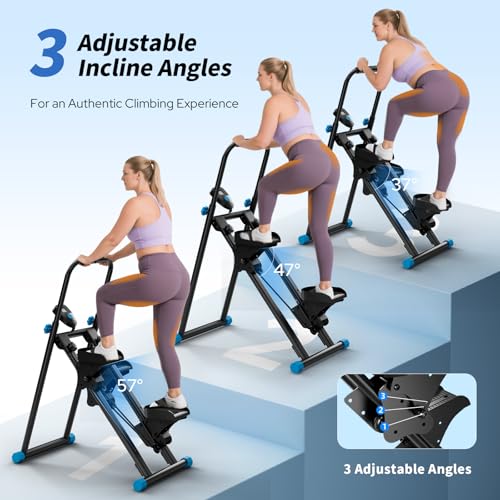 Foldable Stair Stepper for Home - Adjustable Climber Black
