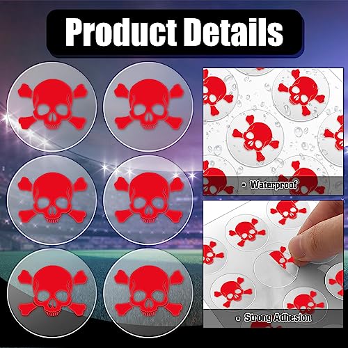 Football Helmet Stickers - 200 Pcs Clear Red Decals, 1-1/8 Inch