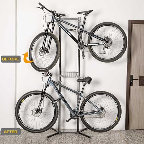 Adjustable Bike Wheel Stabilizer Straps - 2 PCS Hook and Loop Rack Mount